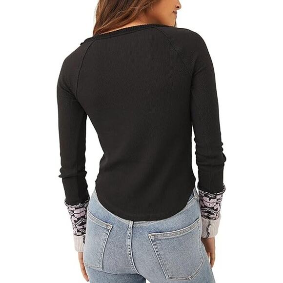 Free People Women's Shes Reversible Cuff Top in Black at Nordstrom, Size M NWT - Picture 2 of 12